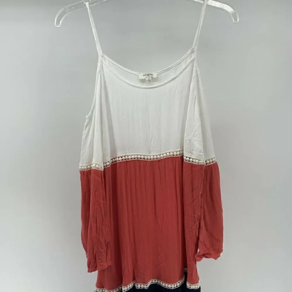 Umgee Cold Shoulder Tunic Top Tri Color Medium - Picture 3 of 8